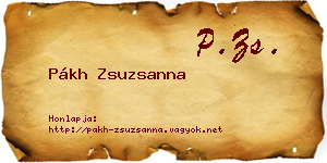 Pákh Zsuzsanna névjegykártya